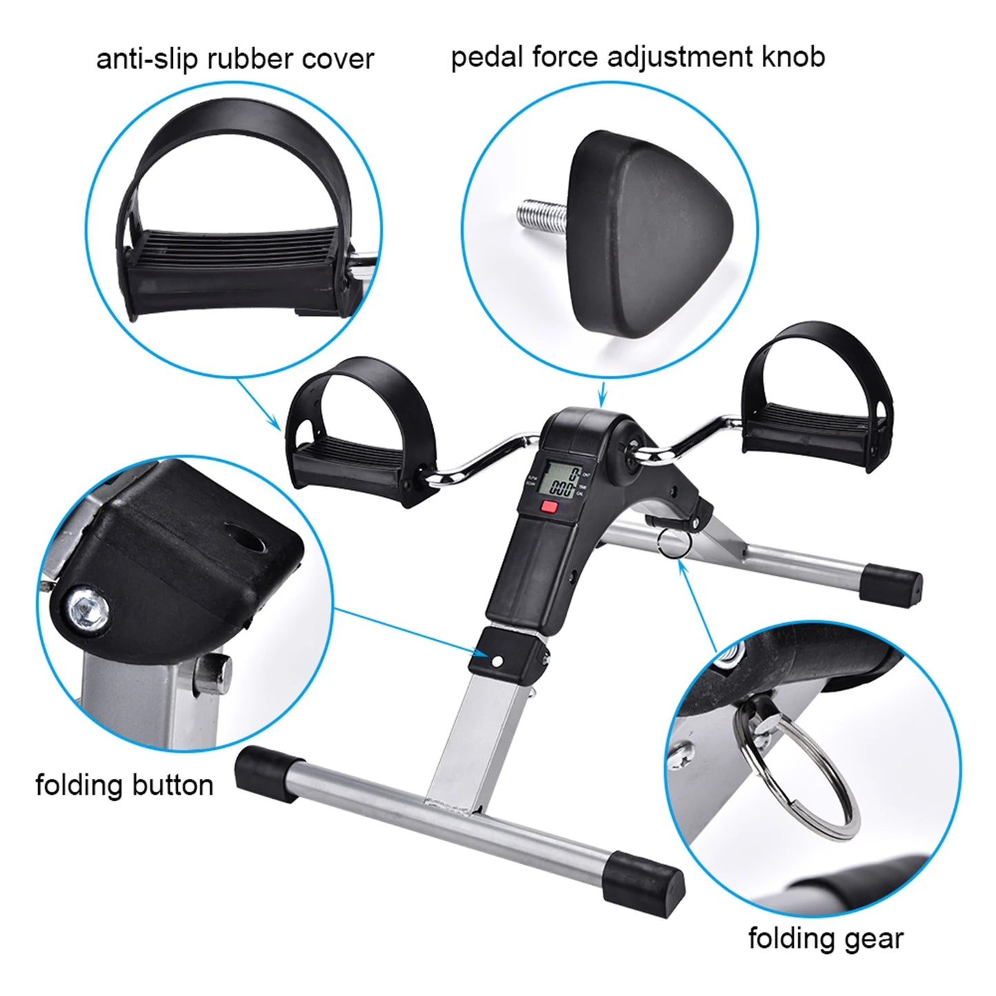 Cycling Gym Exercise Indoor Folding Cycling Trainer Cycle Pedal Fitness Exerciser Leg Workout Cycling Pedal Exerciser
